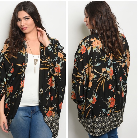 Sweaters - ONLY 1 LEFT🔥2X ~~BLACK FLORAL KIMONO
